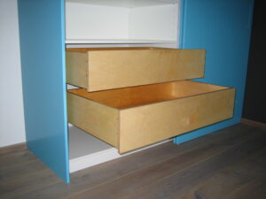 Inbouw kledingkast blauw
